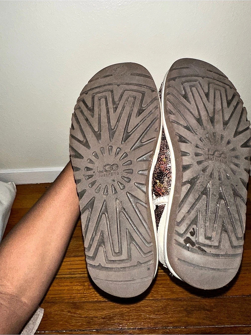 UGG Sequin Winter Boots in Brown & Silver - Picture 7 of 9